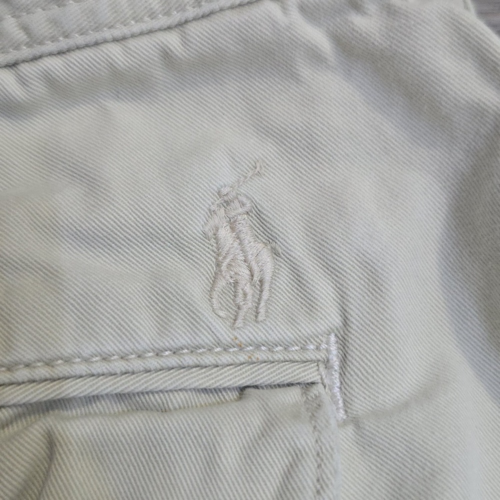 VTG Polo Ralph Lauren Bermuda Chino Shorts Drawstring Talon Zip Flap Pockets 35 - Picture 11 of 15